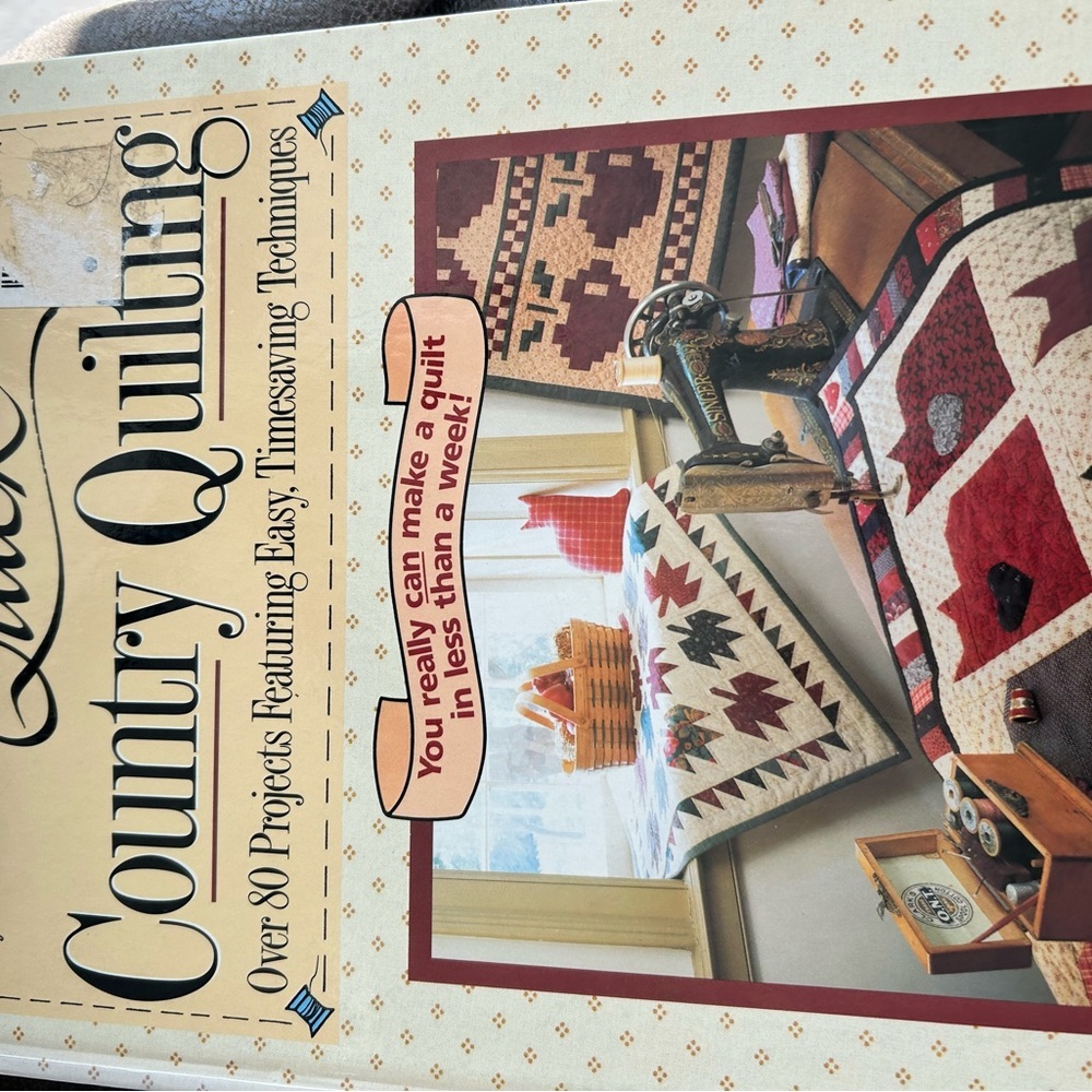 4/$100 Country Quilting Pattern Book - Red, Cream & Brown Quilt Designs